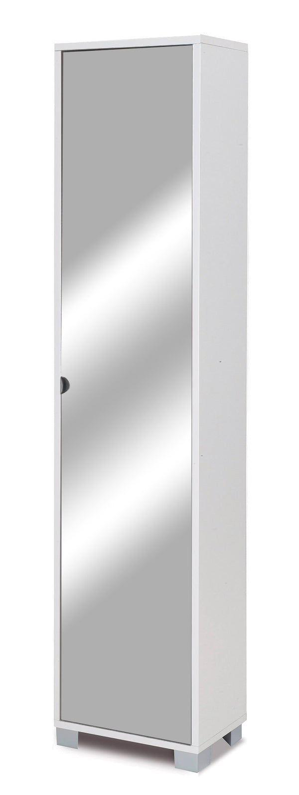 acquista Kleiderschrank mit 1 Tür und Spiegel 43 x 190 x 29 cm weiß geflammt