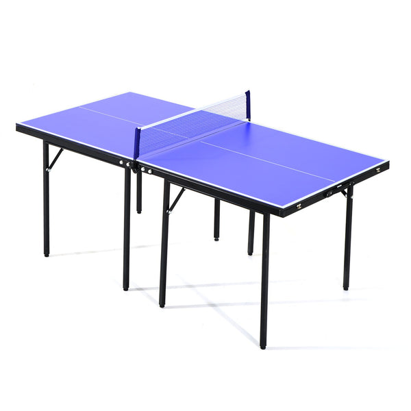 Klappbarer Tischtennistisch aus MDF-Holz 153 x 76,5 x 67 cm Blau und Schwarz sconto