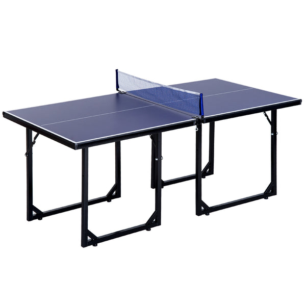 Klappbarer Tischtennistisch für Kinder 182 x 91 x 76 cm aus Stahl und blauem MDF sconto