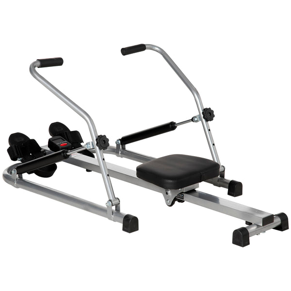 sconto Fitness-Rudergerät 129 x 70 x 70 cm mit Display aus Stahl und schwarzem und grauem ABS