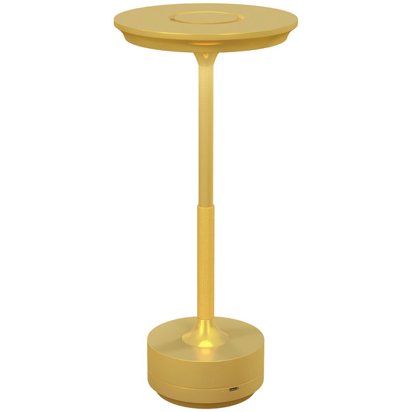Lampada da Tavolo a LED Senza Filo Touch Ø13x28,5 cm Batteria Ricaricabile Oro sconto