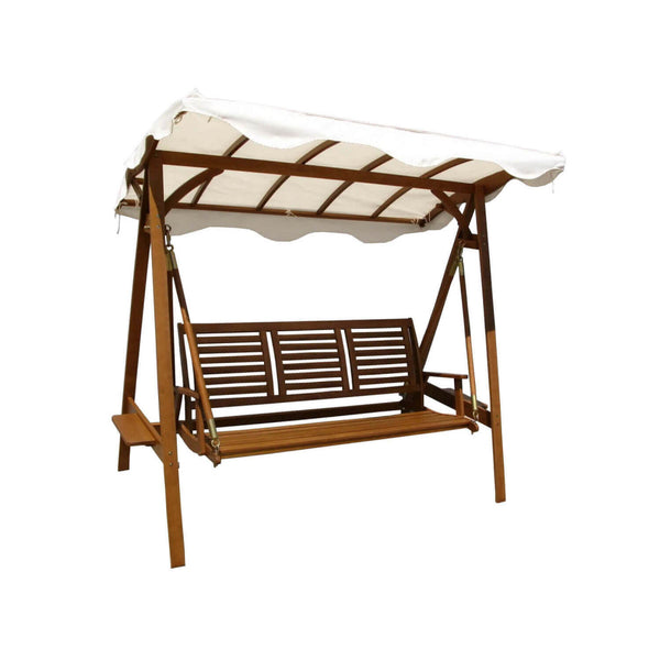prezzo 3-Sitzer-Schaukelstuhl 206 x 130 x 200 h cm in braunem Holz