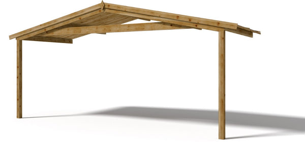 Frontverdanda für Gartenhaus 400x200 cm in Holz sconto