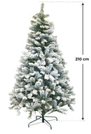 Albero di Natale Artificiale Innevato 210 cm 730 Rami Morel Pino Verde-2