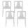 Set mit 4 stapelbaren Stühlen 78 x 55 x 50 cm aus Polypropylen und Glasfaser Alba White