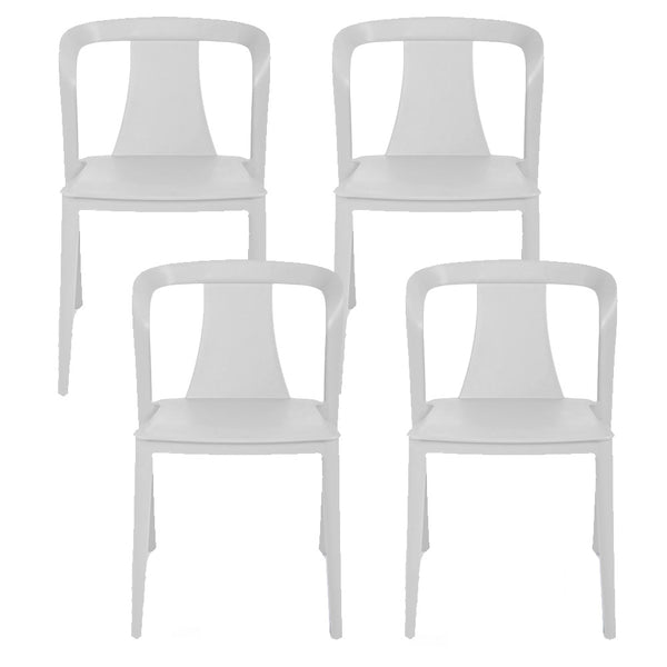 prezzo Set mit 4 stapelbaren Stühlen 78 x 55 x 50 cm aus Polypropylen und Glasfaser Alba White