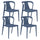 Set mit 4 stapelbaren Stühlen 78 x 55 x 50 cm aus Polypropylen und Glasfaser Alba Petrol
