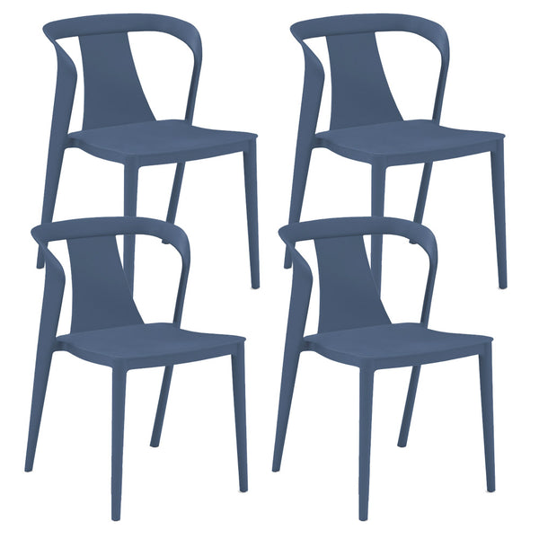 sconto Set mit 4 stapelbaren Stühlen 78 x 55 x 50 cm aus Polypropylen und Glasfaser Alba Petrol