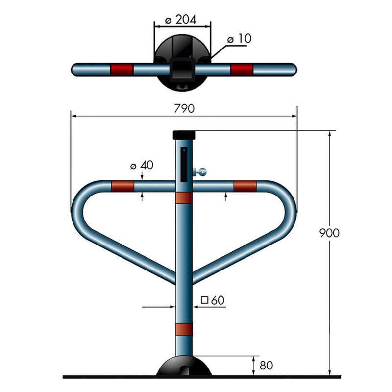 Barriera Dissuasore di Parcheggio Sosta in acciaio 79x90cm AR750 Parky-4