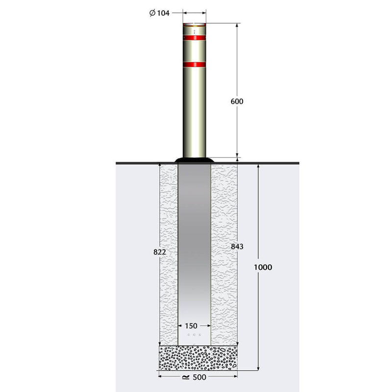 Barriera Dissuasore di Parcheggio Sosta a Palo Retrattile AR860 Parky®-5