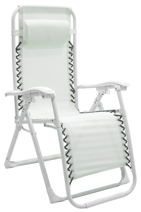 Zero Gravity Reclining Folding Liegestuhl aus Stahl und Textilene Ariel White sconto
