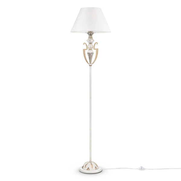 Elegante Stehlampe aus weißem Metall mit Gold prezzo