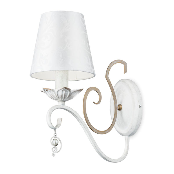 online Elegante Wandlampe aus weißem und goldbesetztem Metall