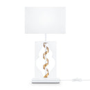 Lampada da tavolo Elegant in Metallo Intreccio Bianco con Oro-1