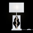 Lampada da tavolo Elegant in Metallo Intreccio Bianco con Oro-2
