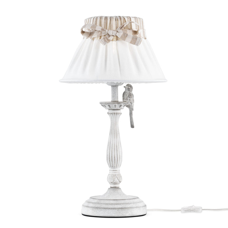 Lampada da tavolo Elegant in Metallo Bird Bianco Antique-1