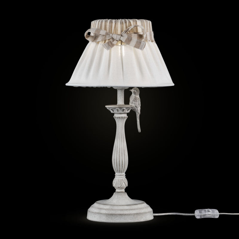 Lampada da tavolo Elegant in Metallo Bird Bianco Antique-3