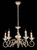 Lampadario Elegant in Metallo Perla Crema con Oro-3