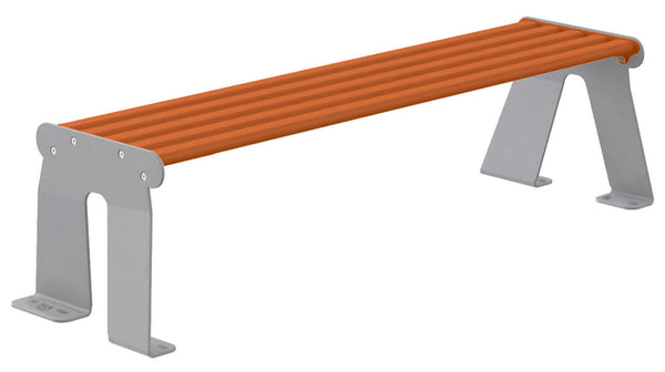 sconto Panchina 3 Posti da Esterno 172x52x44,5 cm in Acciaio Zincato Senza Schienale Grigio Chiaro e Marrone