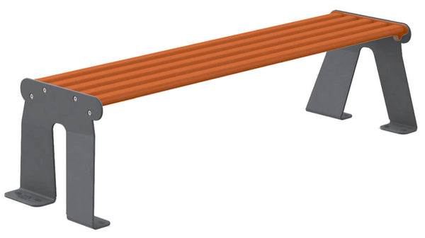acquista Panchina 3 Posti da Esterno 172x52x44,5 cm in Acciaio Zincato Senza Schienale Antracite e Marrone