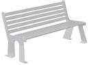 Panchina 3 Posti da Esterno 172x66x81,5 cm in Acciaio Zincato con Schienale Grigio Chiaro-1