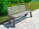 Panchina 3 Posti da Esterno 172x66x81,5 cm in Acciaio Zincato con Schienale Grigio Chiaro-2