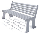 Panchina 3 Posti da Esterno 172x66x81,5 cm in Acciaio Zincato con Schienale Grigio Chiaro-3