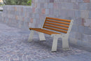 Panchina 3 Posti da Esterno 172x66x81,5 cm in Acciaio Zincato con Schienale Grigio Chiaro e Marrone-3