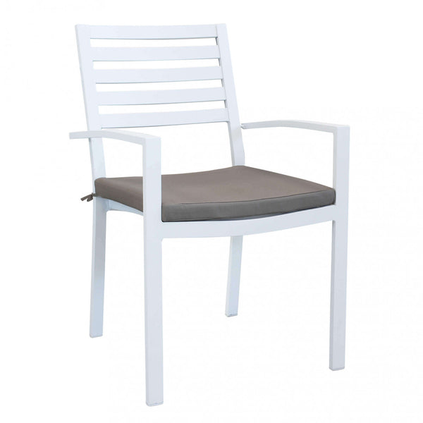 online Formentera Sessel mit Kissen 46x62x84 h cm aus weißem Aluminium