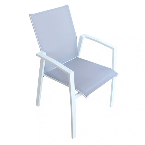 online Stapelbarer Sessel Maili 57 x 61 x 89 h cm aus weißem Aluminium