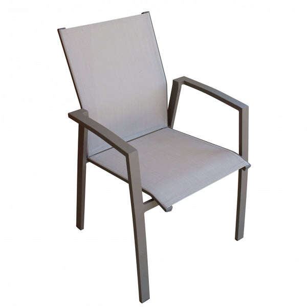 online Stapelbarer Sessel Maili 57 x 61 x 89 h cm aus taubengrauem Aluminium
