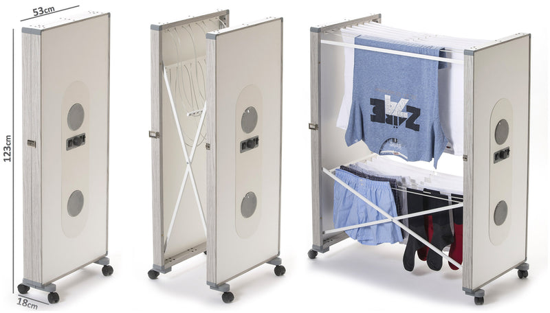 Stendibiancheria Elettrico Asciugabiancheria 40W con Ionizzatore e Inverter Alfie 690 Special Bianco-2