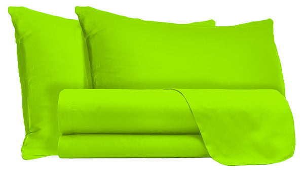 Set aus Doppellaken oben und unten und einfarbigen apfelgrünen Kissenbezügen acquista