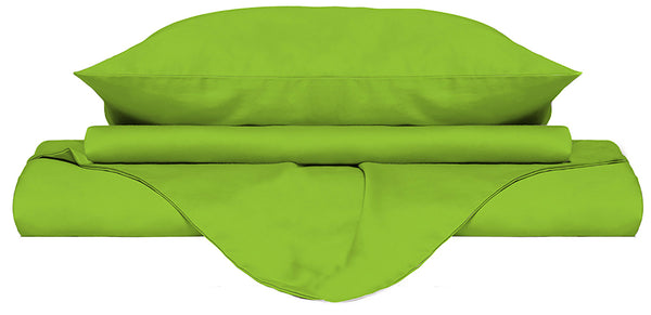 Bettbezug für Doppelbett mit Tasche und Kissenbezügen, einfarbig Apfelgrün acquista