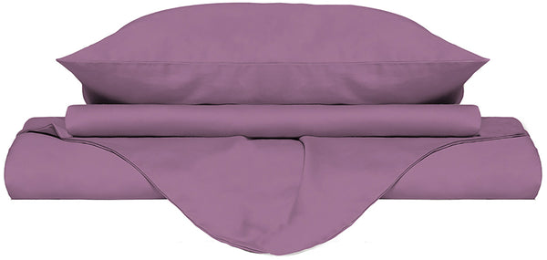 prezzo Bettbezug für Doppelbett mit Tasche und Kissenbezügen, einfarbig lila