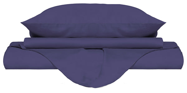 Bettbezug für Doppelbett mit Tasche und Kissenbezügen, einfarbig Violett online