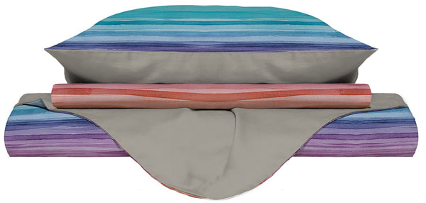 prezzo Bettbezug mit Aufdruck auf der Tasche und Doubleface Rainbow-Kissenbezüge