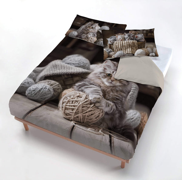 Felix Bedruckter Bettbezug aus Mikrofaser mit Kissenbezügen in verschiedenen Größen sconto