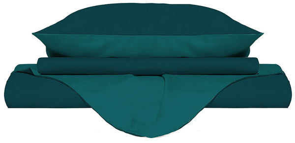 Bettbezug mit Tasche und wendbaren Kissenbezügen in Ölgrün/Flaschengrün acquista
