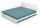 Unteres Bettlaken mit Ecken und elastischer einfarbiger Farbe aus blaugrüner Baumwolle, verschiedene Größen