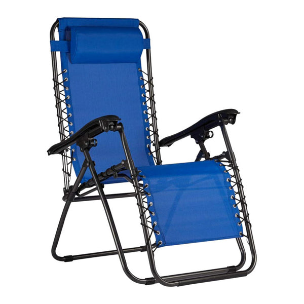 acquista Liegestuhl Zero Gravity aus Stahl und blauem Textilene