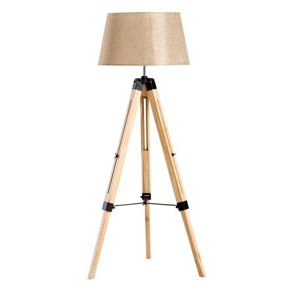 Design Stehlampe mit Holzstativ höhenverstellbar Beige prezzo