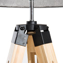Lampada da Terra Design con Treppiede in Legno Altezza Regolabile Grigio -9