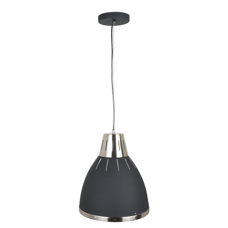 Lampada Moderna a Sospensione in Metallo Cromato Nero 30x35 cm -4