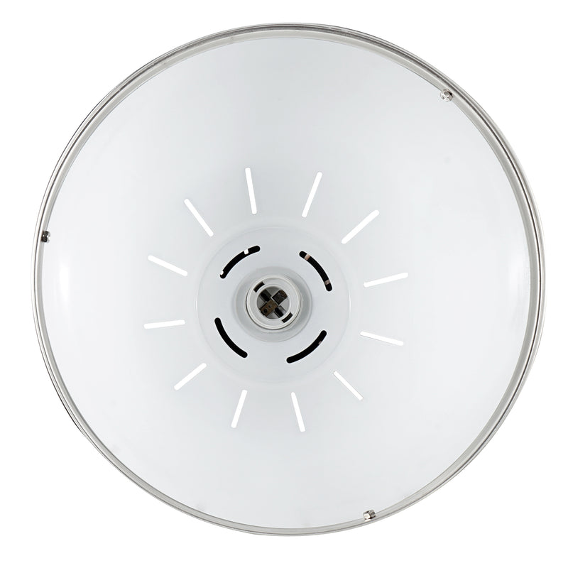 Lampada Moderna a Sospensione in Metallo Cromato Bianco 30x35 cm -6