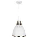 Lampada Moderna a Sospensione in Metallo Cromato Bianco 30x35 cm -9