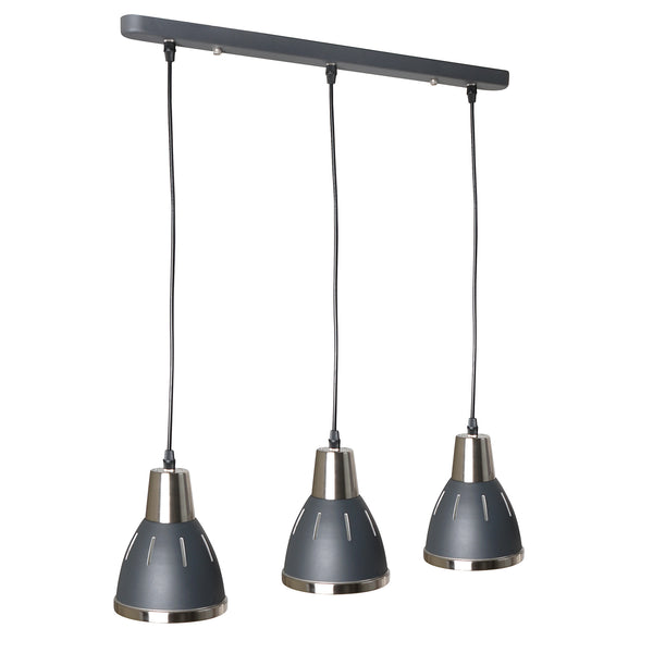 Modernes Design Pendelleuchte 3 Lichter aus schwarzem Metall Ø13x16x55 cm sconto
