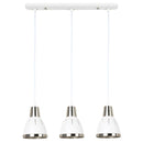 Lampada Moderna di Design a Sospensione 3 Luci in Metallo Bianco Ø13x16x55 cm -4