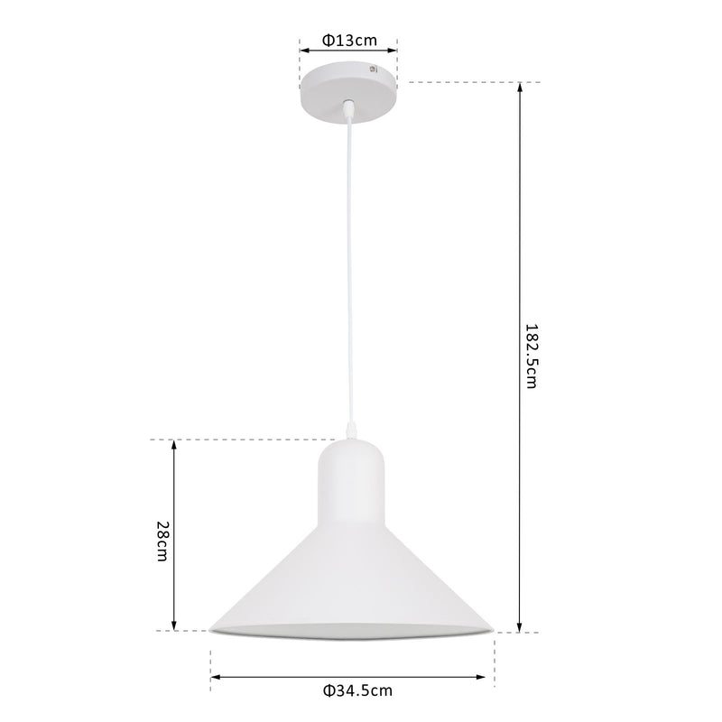 Lampada Design a Sospensione Corpo in Metallo Bianco Ø34,5x28 cm -3