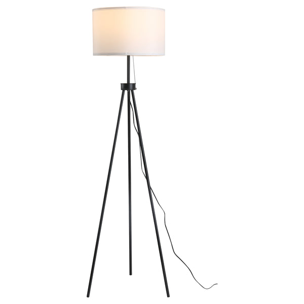 Stativ-Stehlampe aus Metall mit Lampenschirm H152 cm E27 Schwarz und Weiß online